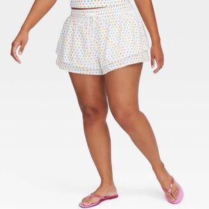 Roller Rabbit White Multicolor Heart Print Athletic Shorts